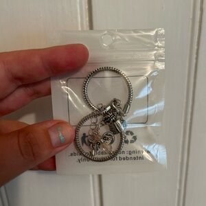 NEW small shop silver charm bracelet with iridescent angel charm